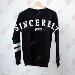 YORC B02 Crewneck Sincerely Black Hoodie