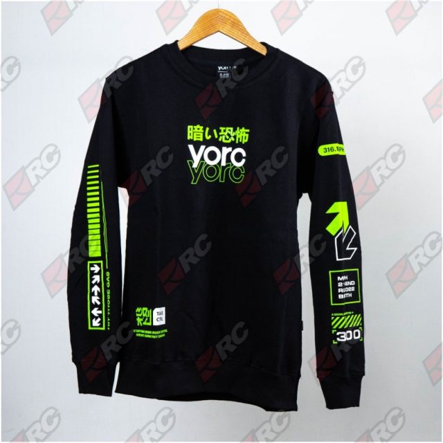 YORC B02 Crewneck Control Black Hoodie