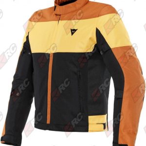 Dainese Elettrica Air Tex Black Leather Brown Mineral Yellow Jacket