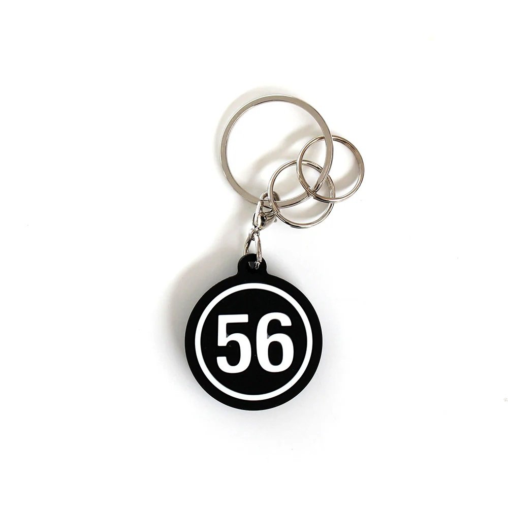 56design Logo Key Holder Black White Keychain