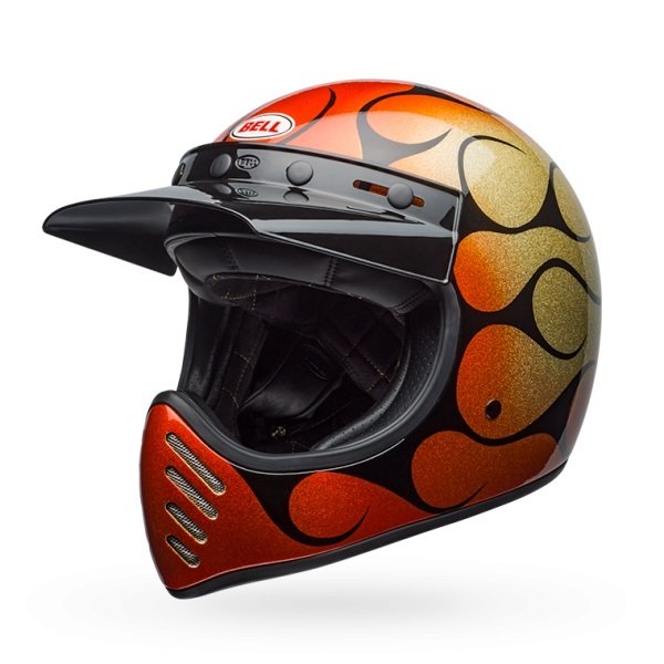 Bell Moto 3 Chemical Candy Flames Orange Black