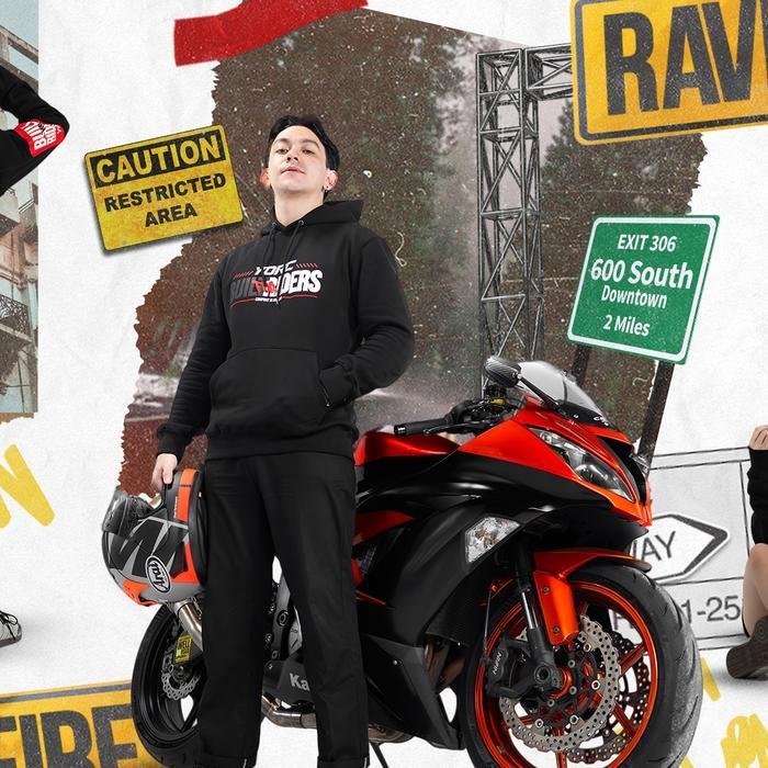 YORC B12-25 Raven Fire Hoodie Black Hoodie - Image 3