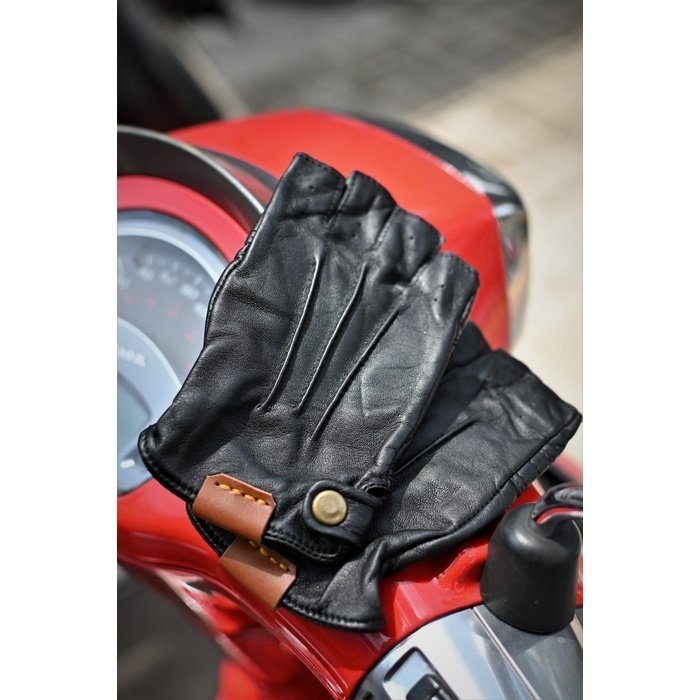 Bellissimo Short Leather Black Brown Gloves