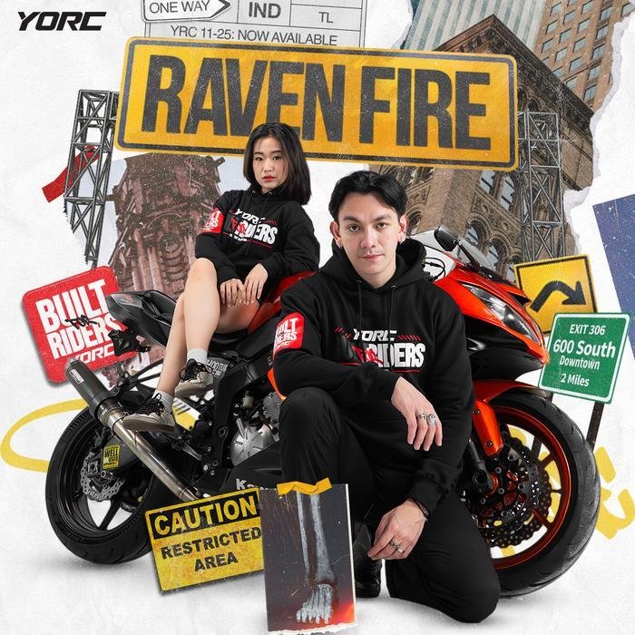 YORC B12-25 Raven Fire Hoodie Black Hoodie