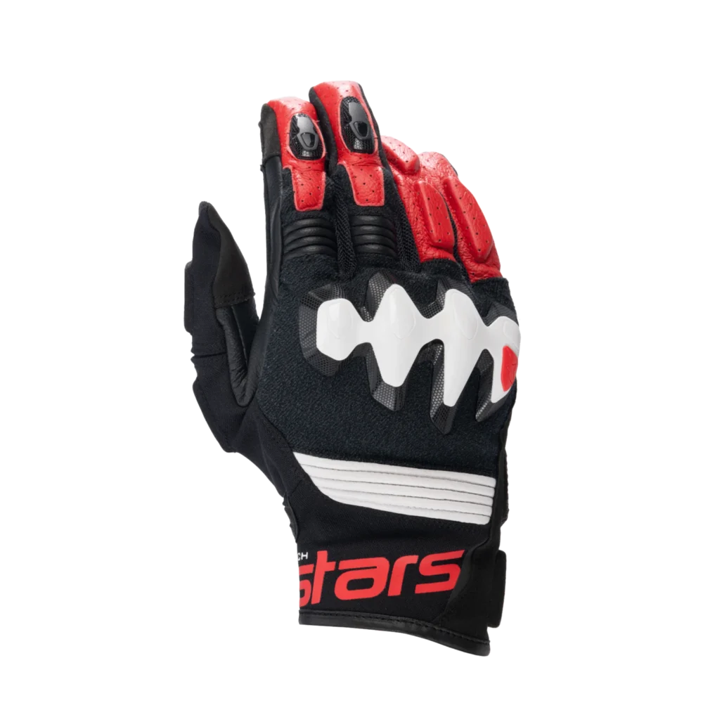 Alpinestars Halo Leather Black White Bright Red Gloves
