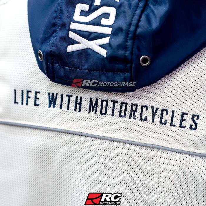 56design Color Hoodie Mesh Jacket Evo Ivory Navy Jacket - Image 5