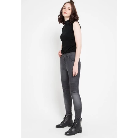 Mopez Awan Denim Women Black Pants