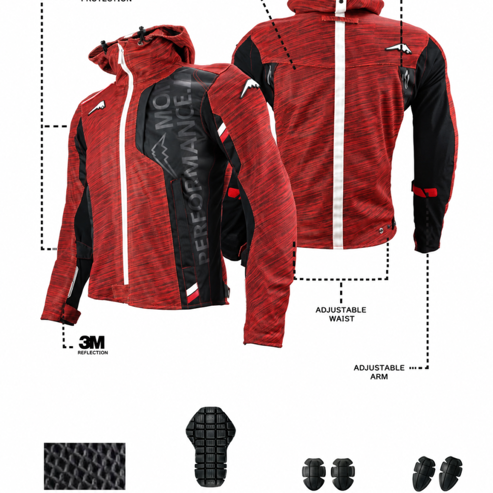 Kushitani A 2344 Hood Mesh Red - Image 2