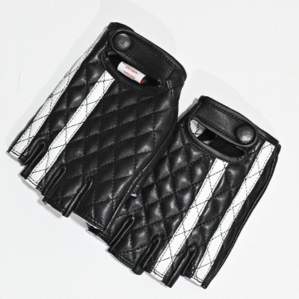 Bellissimo Wajik Short Leather Stripe Gloves