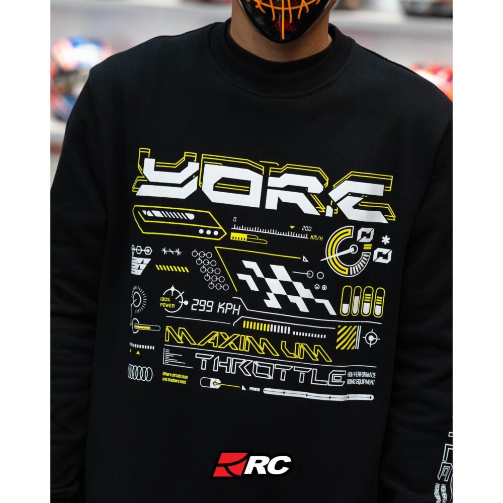 Alternative view of YORC Cyber Force Crewneck Black Hoodie