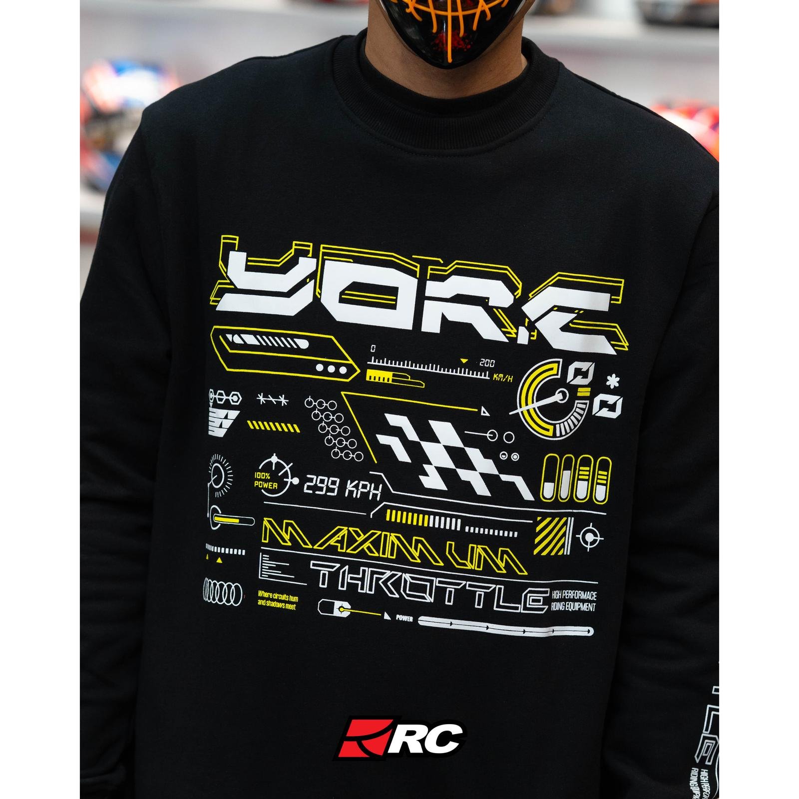YORC Cyber Force Crewneck Black Hoodie - Image 2