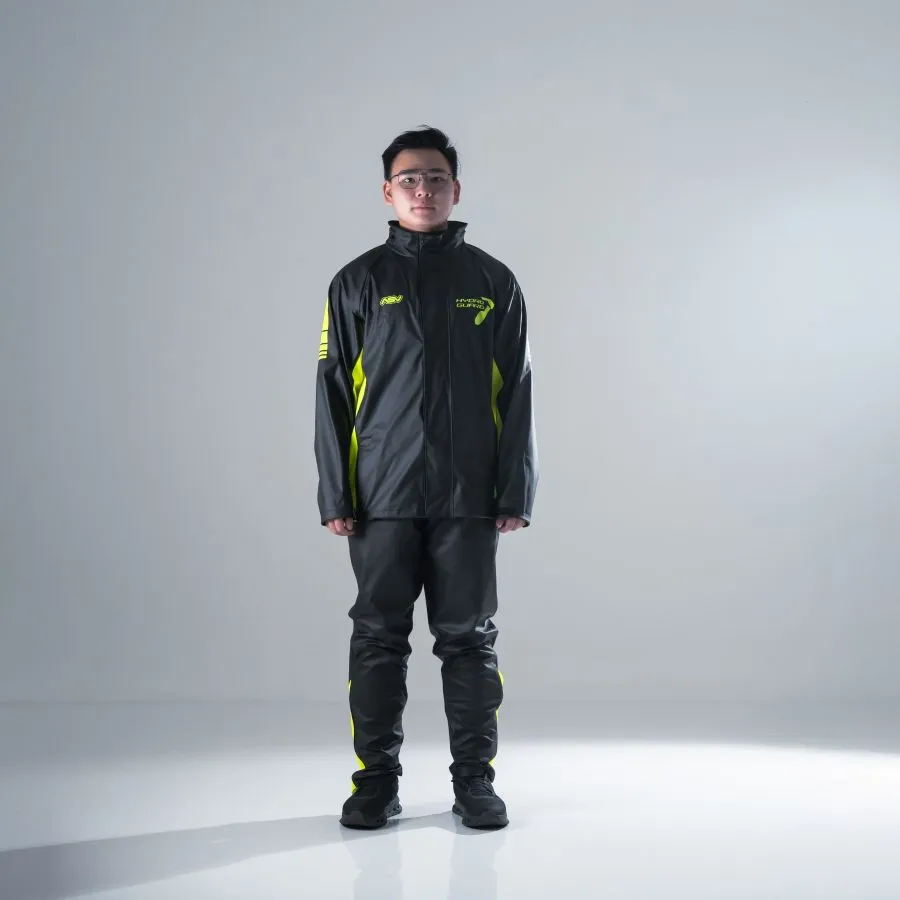 ASV Hydro Guard Black Fluo Yellow Raincoat - Image 3