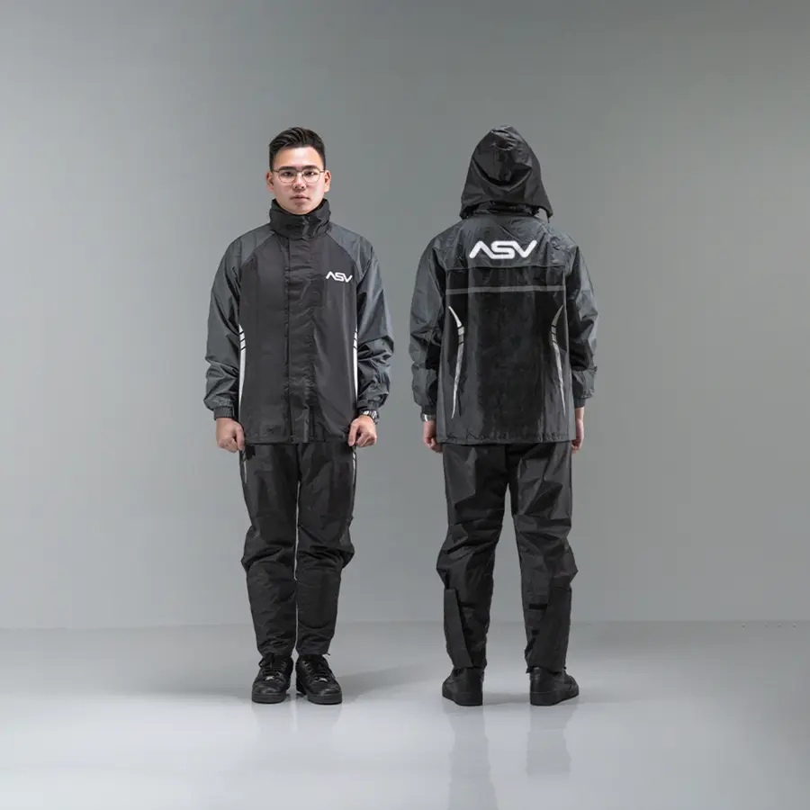 ASV Phantom Black Grey Raincoat