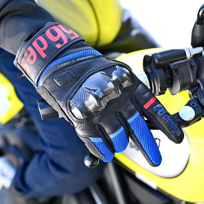 Alternative view of 56design Spidi Power Carbon Black Blue Gloves