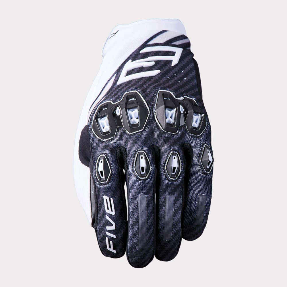 Five Stunt Evo 2 Fiber Black White Gloves