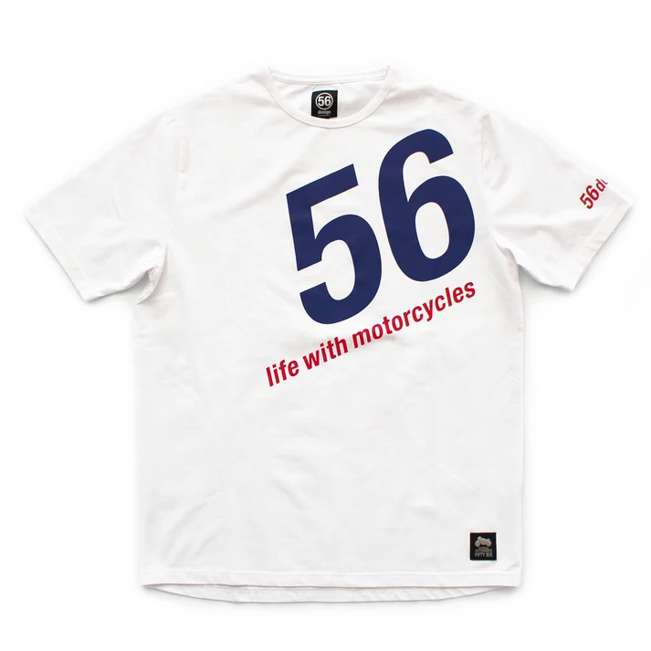 56design Trimming Tee White Red T-Shirt