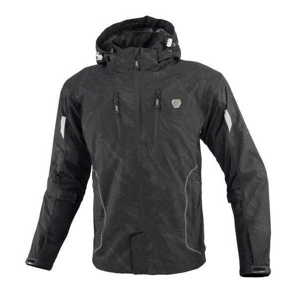 Komine JK 1123 Protect Half Mesh Parka Black Marble Jacket