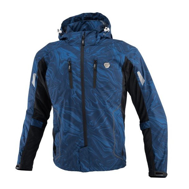 Komine JK 1123 Protect Half Mesh Parka Navy Marble Jacket