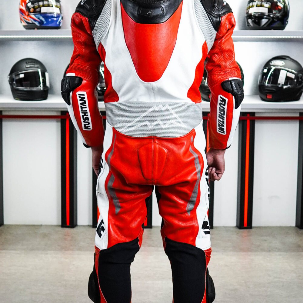 Kushitani K-0079XX Sword Suit Set Knee Elbow Red Silver Suit - Image 3