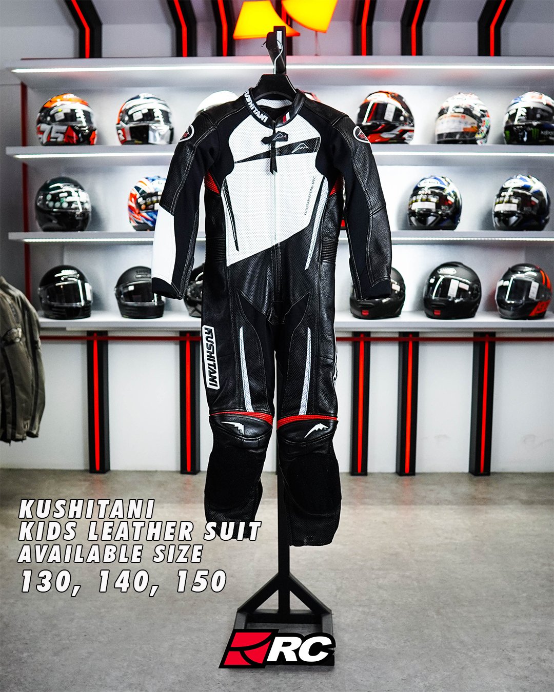 Kushitani K-0082XX Kids Sword Suit Black Red Jacket