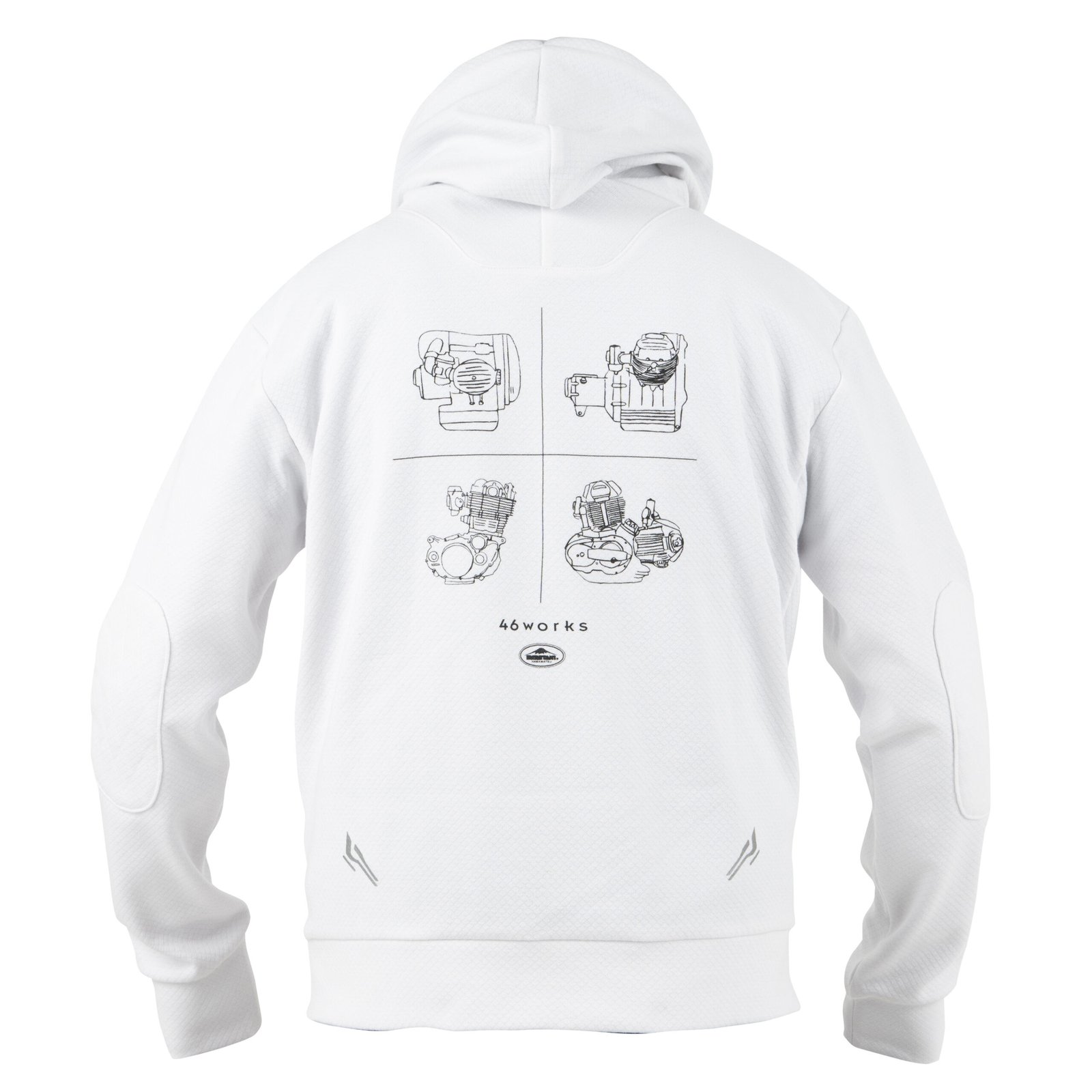 Kushitani K 1358W 46works Pull Up Parka White Jacket - Image 3
