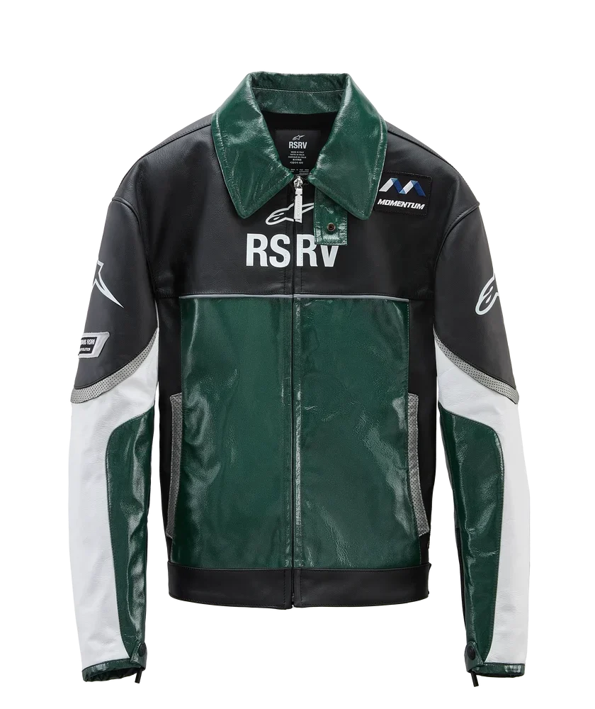 Alpinestars RSRV Alloy Leather Black Green White Jacket
