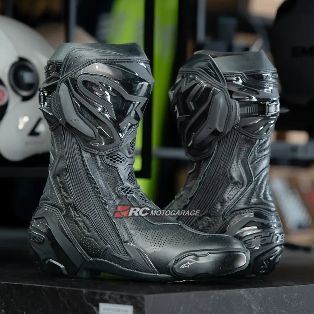 Kushitani 7701 Supertech R2 X ProtoCore Leather All Black Boots - Image 3