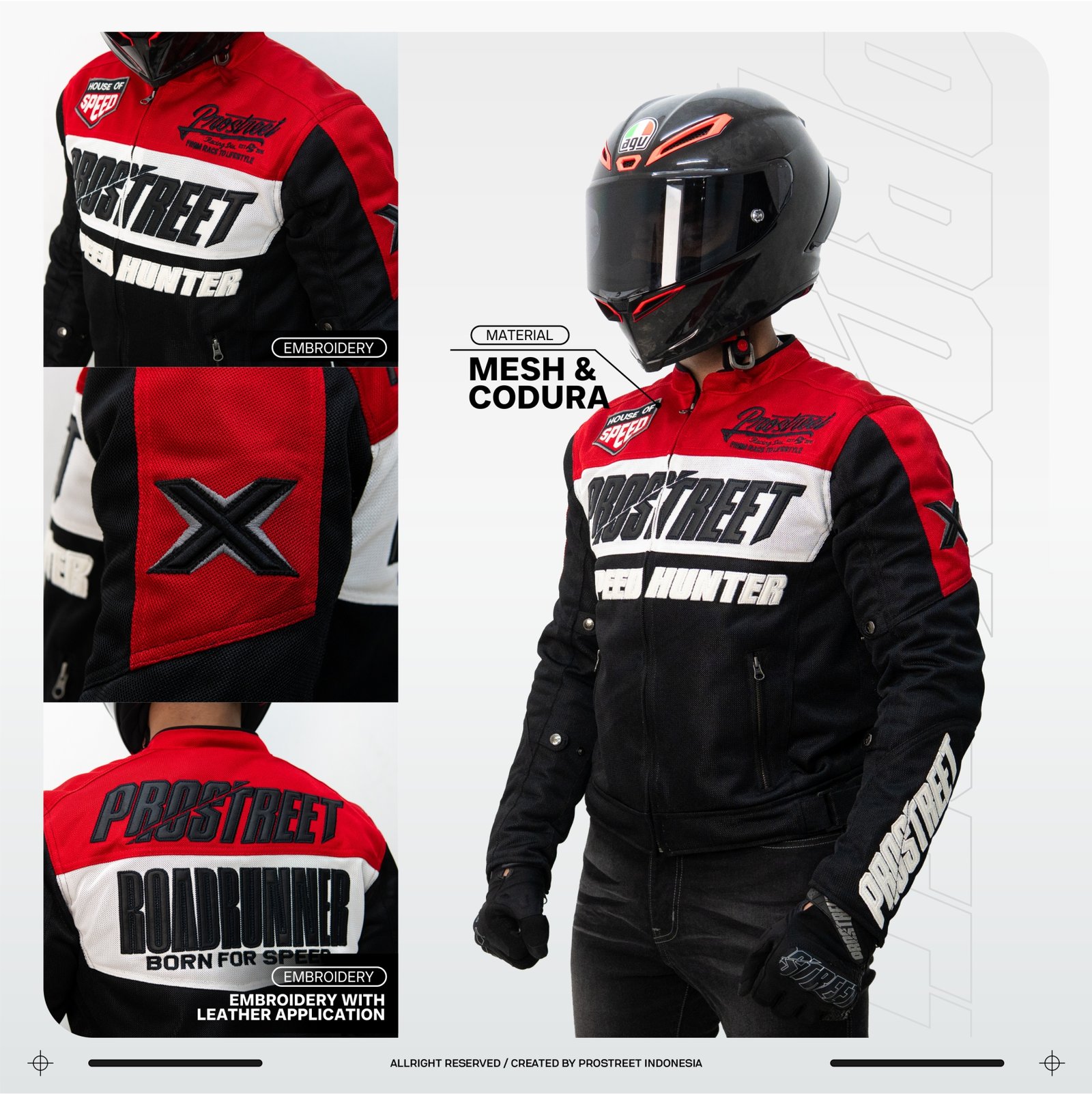 Prostreet Claymore Mesh XR07 Red Jacket - Image 6