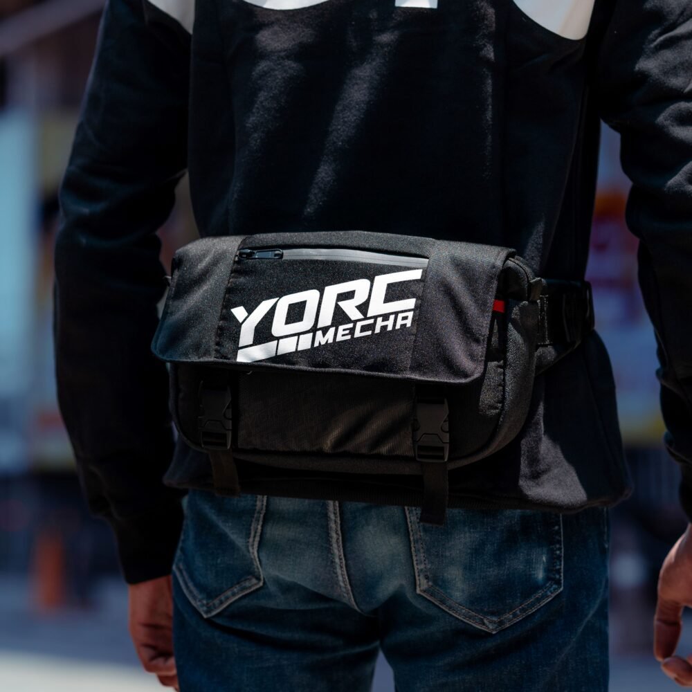 YORC RiderPack Stealth 001 Black White Waist Bag - Image 3