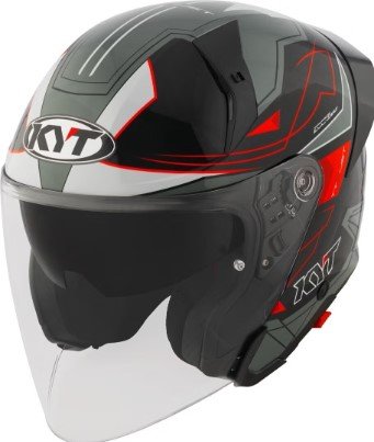 KYT TTR Jet Led Black Grey