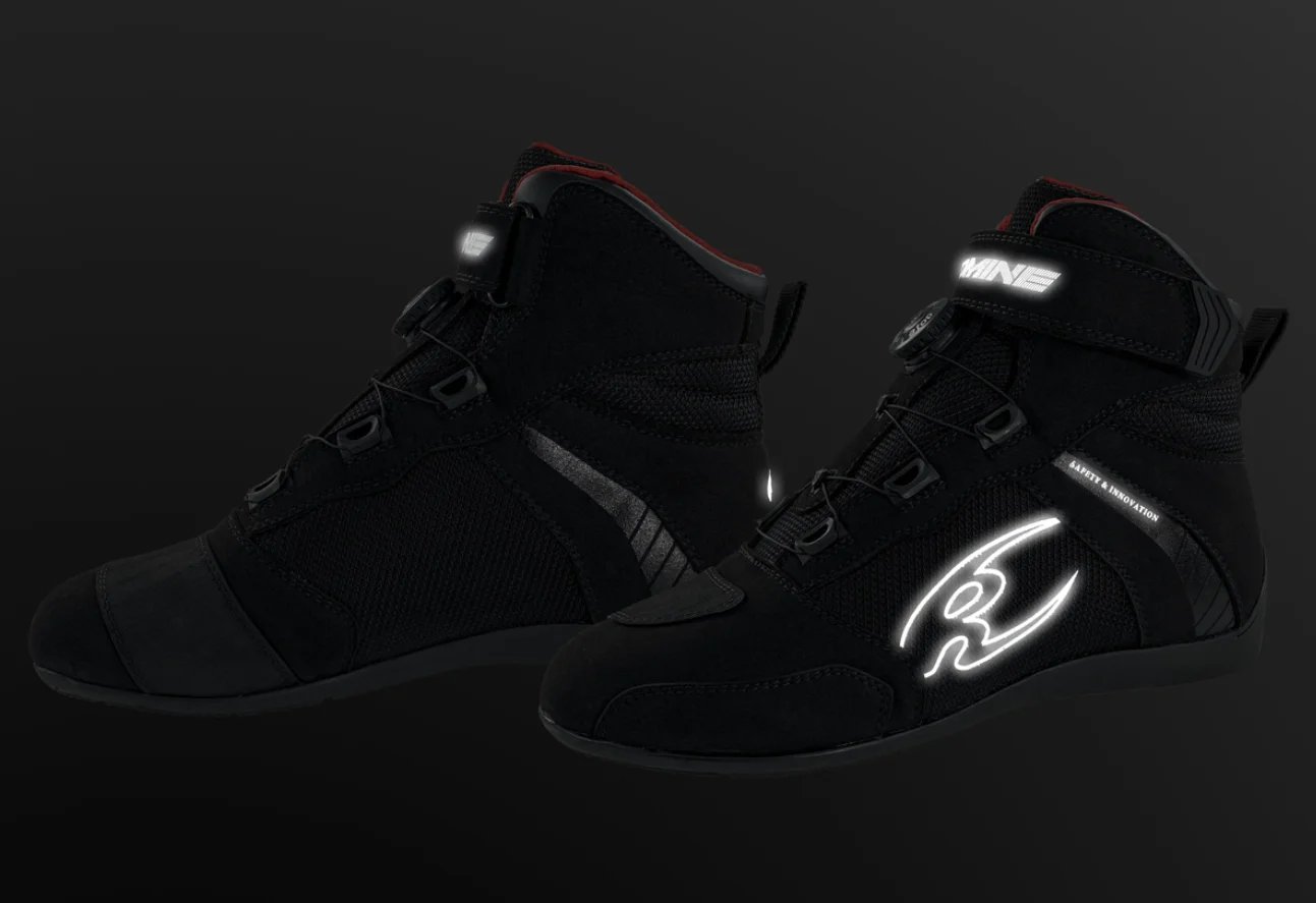 Komine BK 100 WP Sports Riding Black Shoes - Image 4