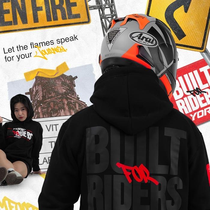 YORC B12-25 Raven Fire Hoodie Black Hoodie - Image 4