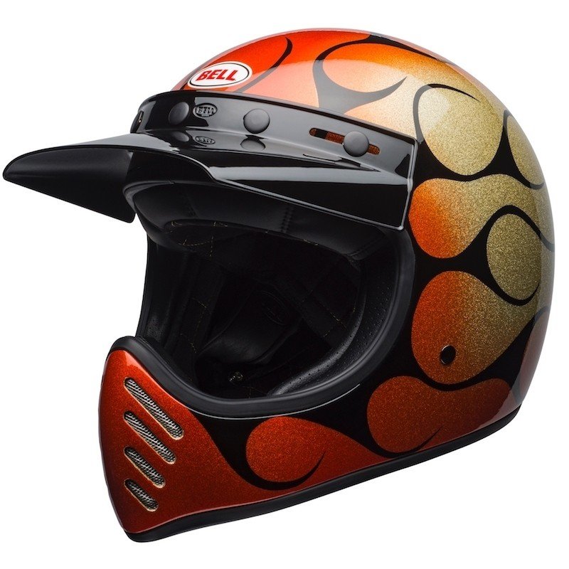 HBell Moto 3 Chemical Candy Flames Orange Black