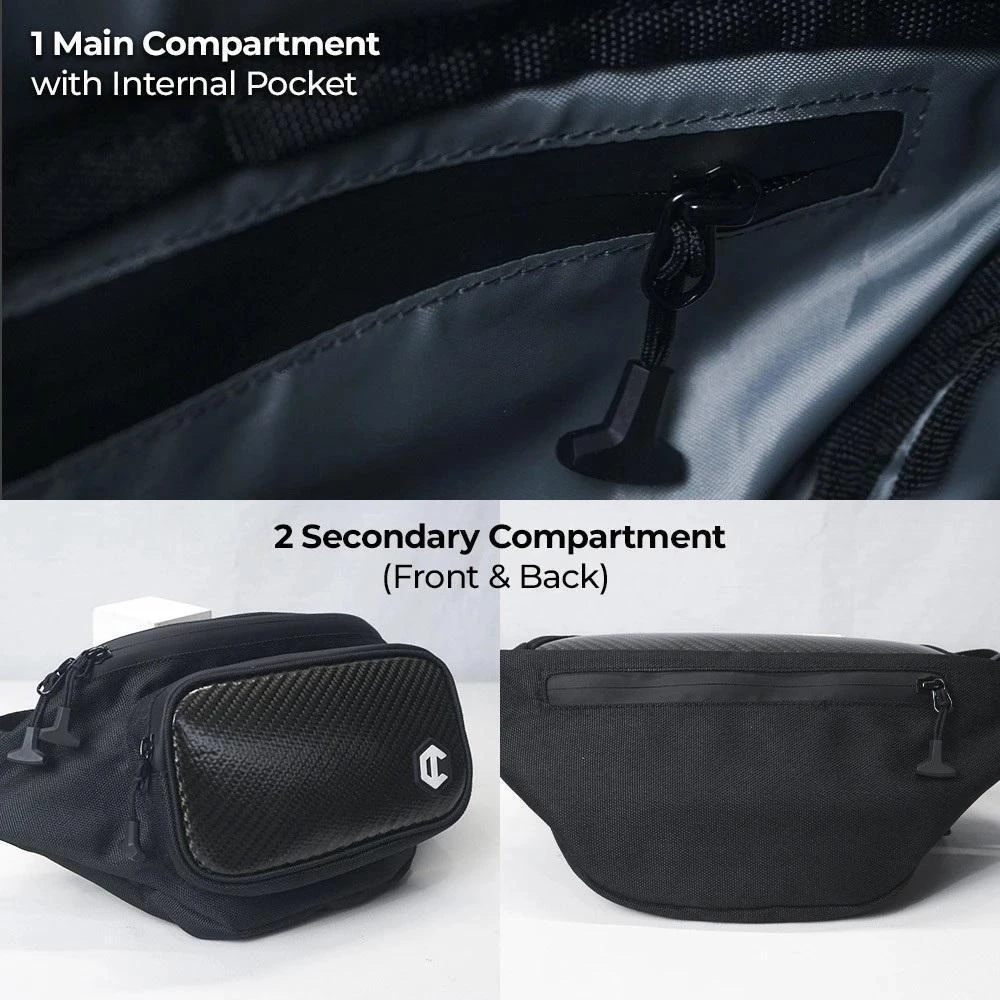 Carbon is Lyfe Active Voyager Glossy Waist Bag - Image 3