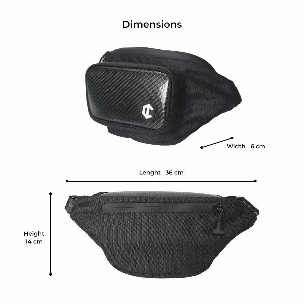 Carbon is Lyfe Active Voyager Glossy Waist Bag - Image 4