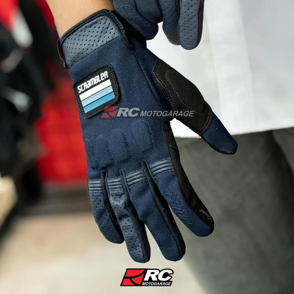 Five Scrambler Navy Black Gloves - Image 5
