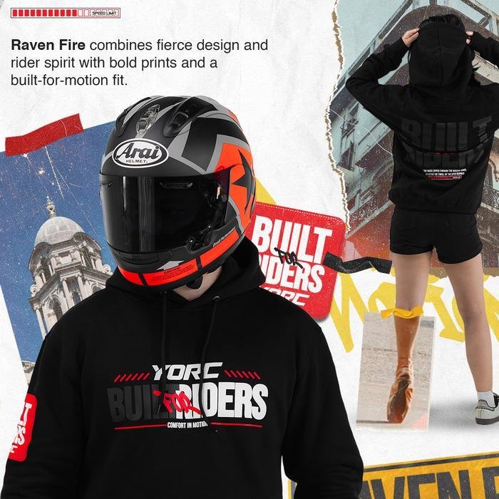 Alternative view of YORC B12-25 Raven Fire Hoodie Black Hoodie