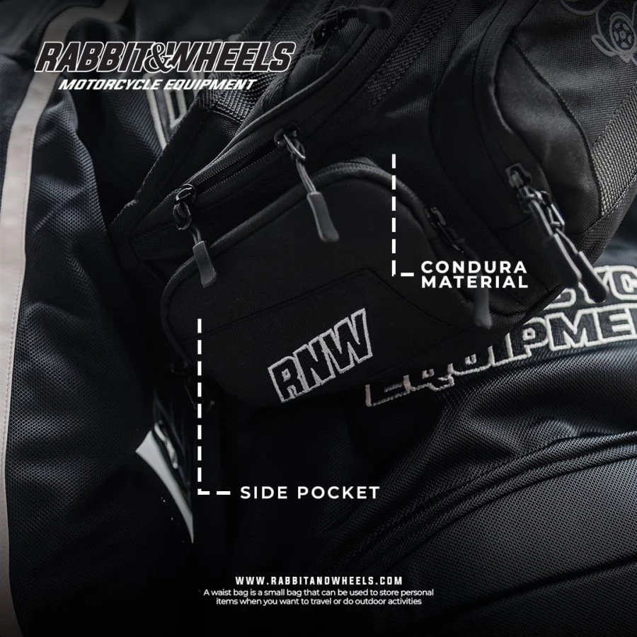 Rabbit and Wheels Raws V2 Black Waist Bag - Image 4