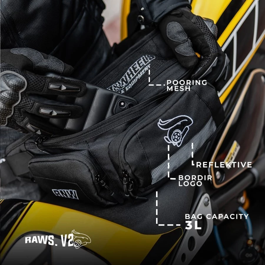 Alternative view of Rabbit and Wheels Raws V2 Black Waist Bag