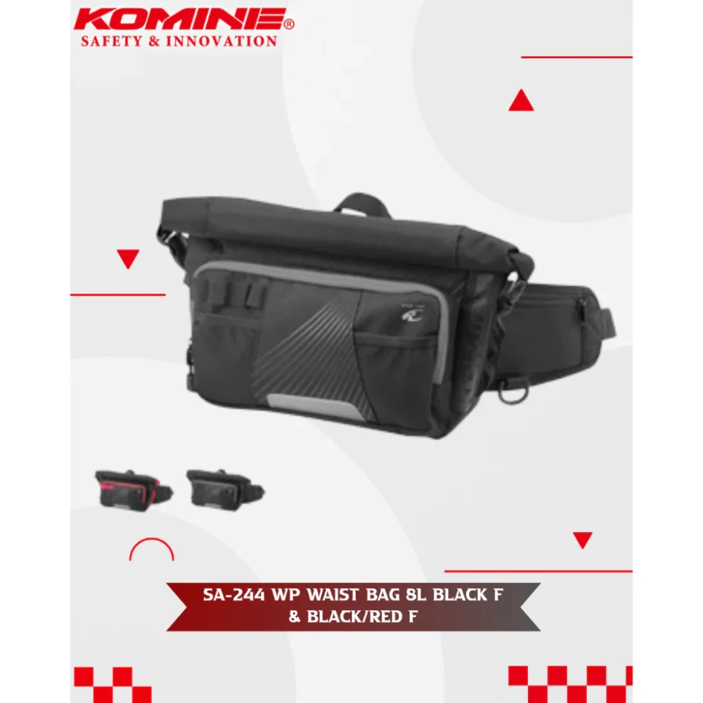 Komine SA 244 Waterproof Black Waist Bag
