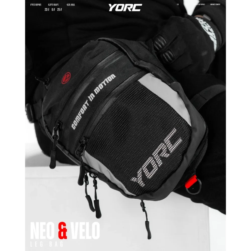 YORC B05-25 Velo Leg Bag Black Leg Bag - Image 3