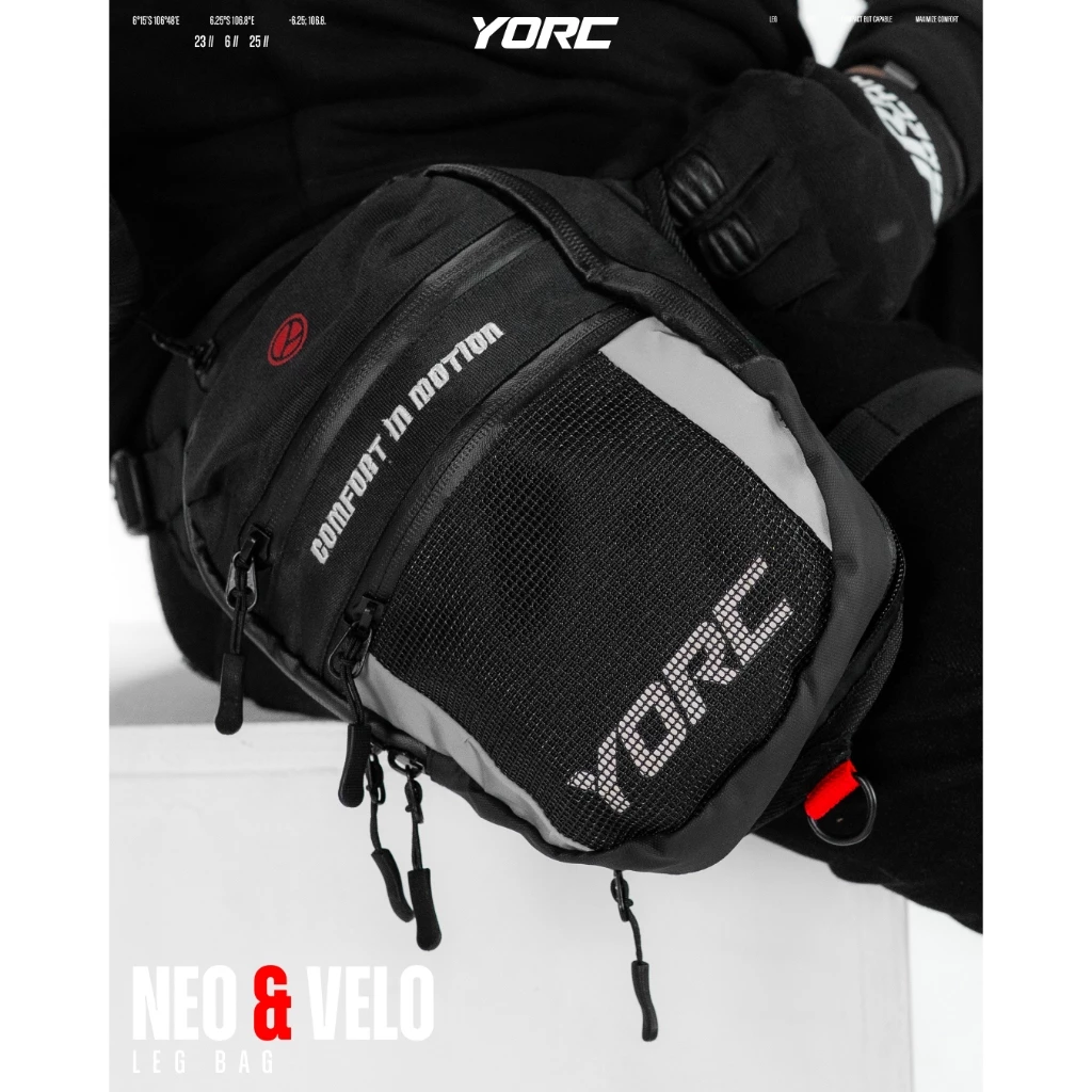 YORC B05-25 Velo Leg Bag Black Leg Bag - Image 3
