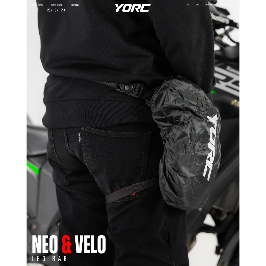 YORC B05-25 Velo Leg Bag Black Leg Bag - Image 5