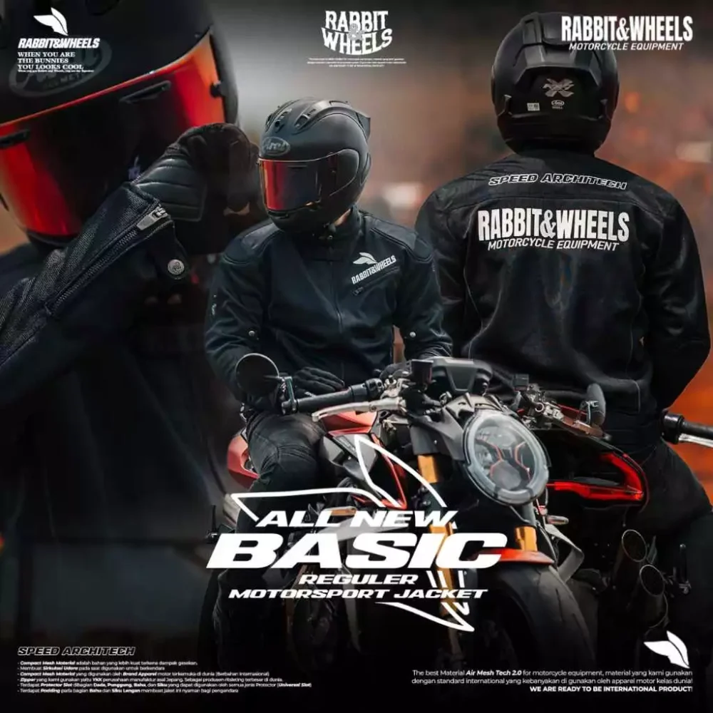 Rabbit and Wheels New Reguler Basic Black Jacket