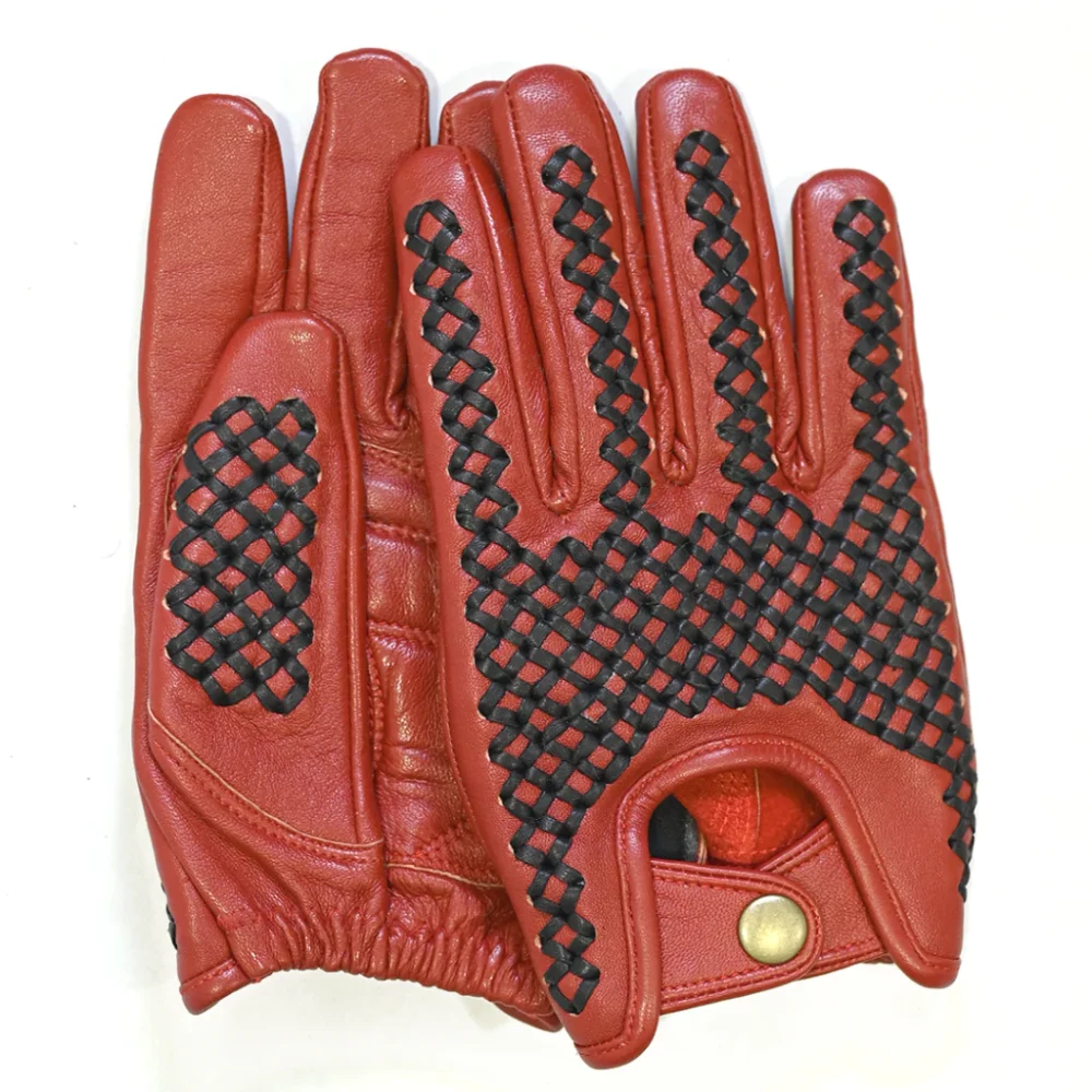 Bellissimo Classico Long Leather Red Gloves - Image 3