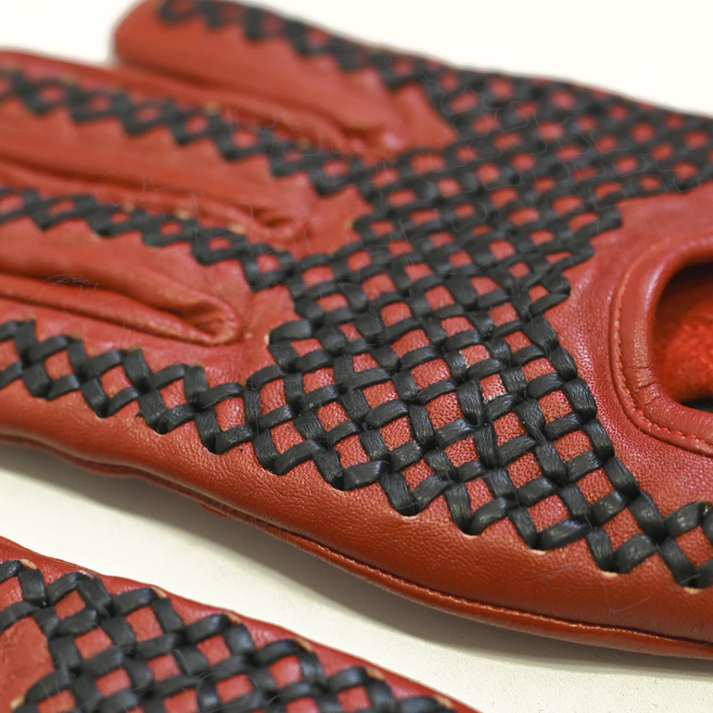 Bellissimo Classico Long Leather Red Gloves - Image 2