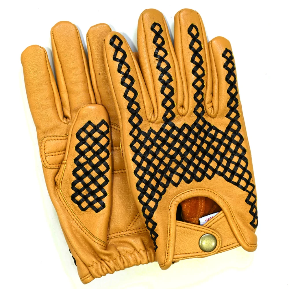 Bellissimo Classico Long Leather Yellow Gloves - Image 2