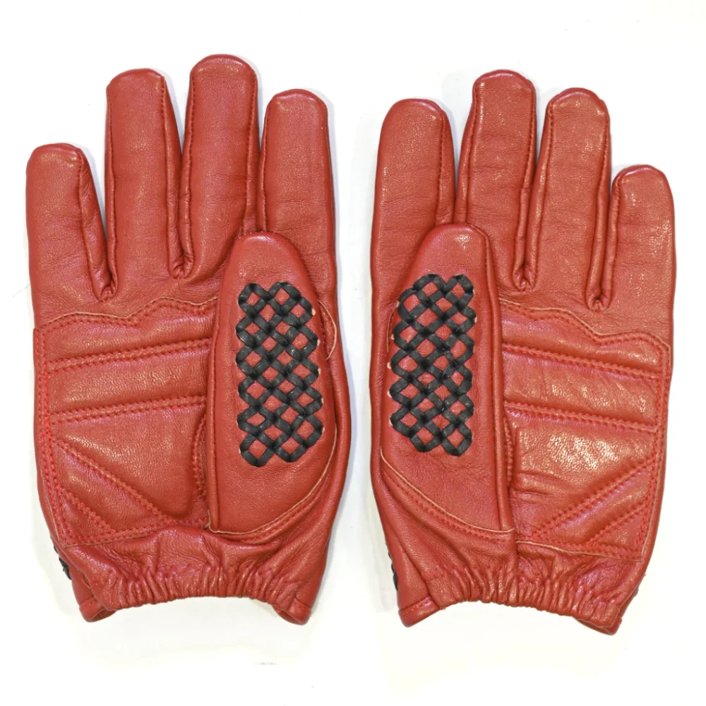 Bellissimo Classico Long Leather Red Gloves - Image 4