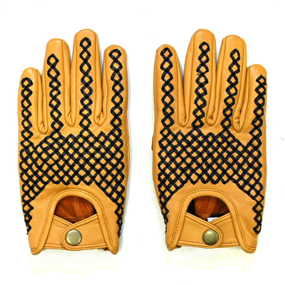 Bellissimo Classico Long Leather Yellow Gloves