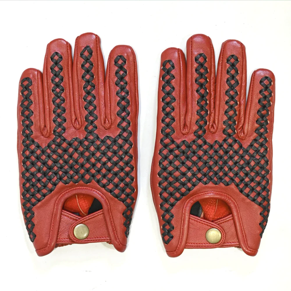Bellissimo Classico Long Leather Red Gloves
